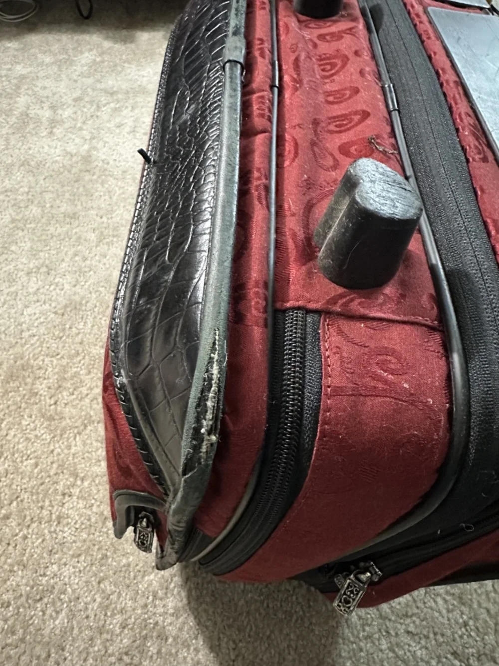 Vintage Brighton RETIRED Brown Leather Black Carryon Wheeled Laptop Travel Bag